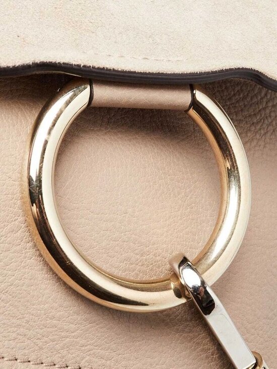 Chloe Motty Grey Leather/Suede Small Faye Backpack Bag
